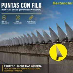 PUNTA PARA MURO DE CHAPA GALV. X 1 MTS