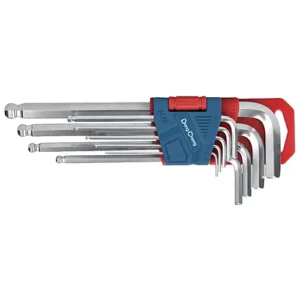 JUEGO DE LLAVES CABEZA HEXAGONAL PUNTA ESFERICA EXTRA LARGA 9 PIEZAS