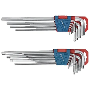 JUEGO DE LLAVES CABEZA HEXAGONAL Y TORX EXTRA LARGA18 PIEZAS