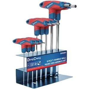 JUEGO DE 8 LLAVES HEGAGONALES CON PUNTA ESFERICA CON MANGO T